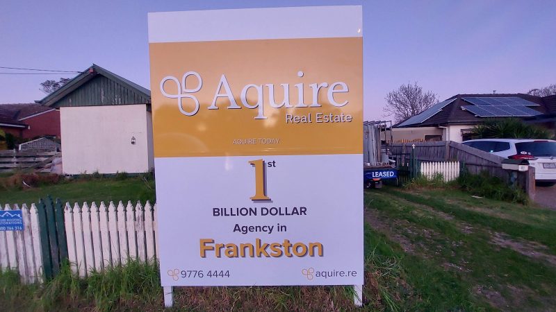 Aquire Real Estate sign - Frankston