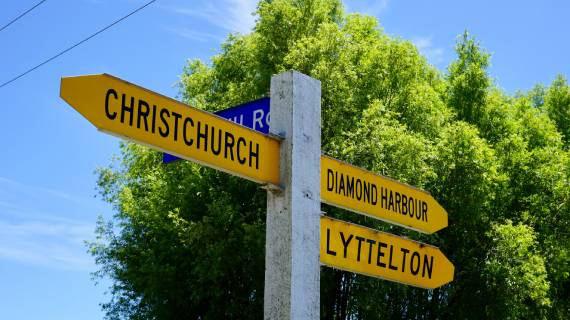 Directional signpost indicating different locations.