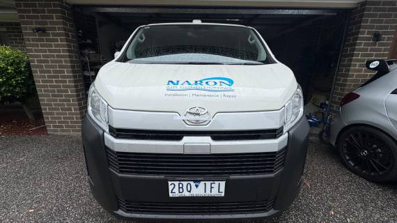 Vehicle featuring the logo of Narron Air Conditioning.