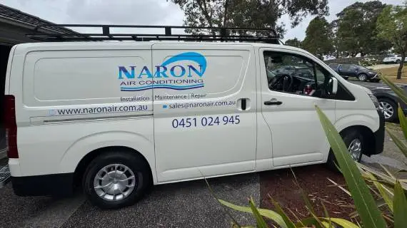 Narron Air Conditioning vehicle signage displayed on a van.